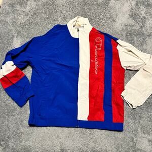 Champion Jacket Mens Large Vintage 3 Panel Windbreaker Red White Blue